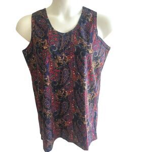 Vintage 90s Boho Festival Hippie Tank MoonCraft M Oversized Paisley Hippie Retro